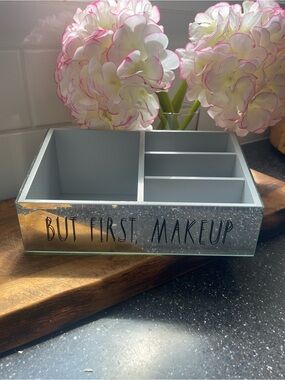 Makeup Organizer Tray - Mirror "But First, Makeup"